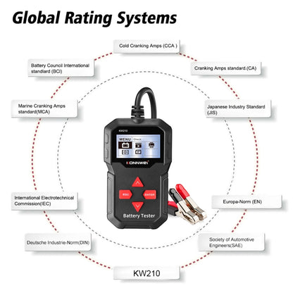 KONNWEI KW210 Car Battery Test Battery Capacity Resistance Battery Detector - Code Readers & Scan Tools by KONNWEI | Online Shopping South Africa | PMC Jewellery