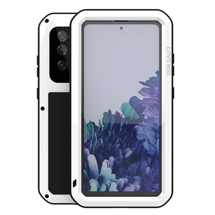 For Samsung Galaxy S20 FE LOVE MEI Metal Shockproof Waterproof Dustproof Protective Case with Glass(White) - Galaxy S20 FE Cases by NILLKIN | Online Shopping South Africa | PMC Jewellery