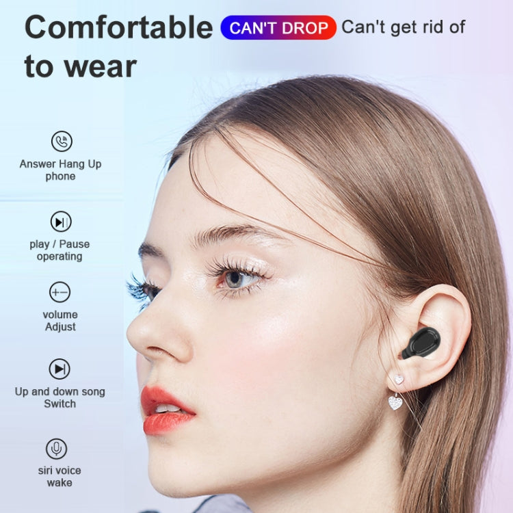 L21 Pro IPX7 Waterproof Wireless Bluetooth Earphone with Charging Box & Digital Display, Support Siri & Call(Black) - Bluetooth Earphone by PMC Jewellery | Online Shopping South Africa | PMC Jewellery