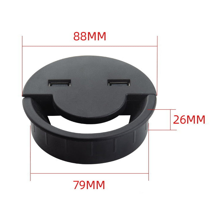 80mm Desktop Outlet USB Cable Wire Hole Cover Round Winder Holder - Cable Organizer by PMC TechLife | Online Shopping South Africa | PMC TechLife