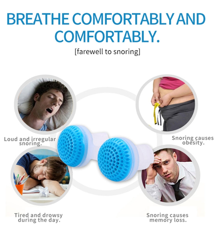 2 PCS 2 in 1 ABS Silicone Anti Snoring Air Purifier(Blue) - Anti Snoring Tools by PMC Jewellery | Online Shopping South Africa | PMC Jewellery