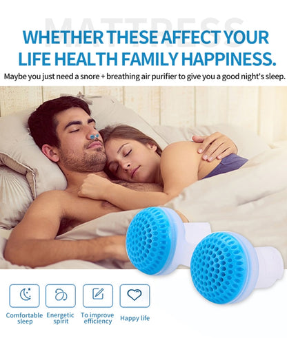 2 PCS 2 in 1 ABS Silicone Anti Snoring Air Purifier(Blue) - Anti Snoring Tools by PMC Jewellery | Online Shopping South Africa | PMC Jewellery