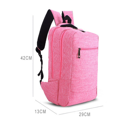 Universal Multi-Function Canvas Cloth Laptop Computer Shoulders Bag Business Backpack Students Bag, Size: 43x28x12cm, For 15.6 inch and Below Macbook, Samsung, Lenovo, Sony, DELL Alienware, CHUWI, ASUS, HP(Magenta) - Backpack by PMC Jewellery | Online Shopping South Africa | PMC Jewellery