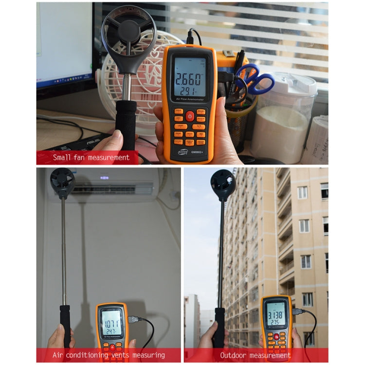 BENETECH GM8902+ LCD Display Digital Digital Anemometer Air Flow Wind Speed Scale Meter - free shipping - PMC TechLife - Order now!