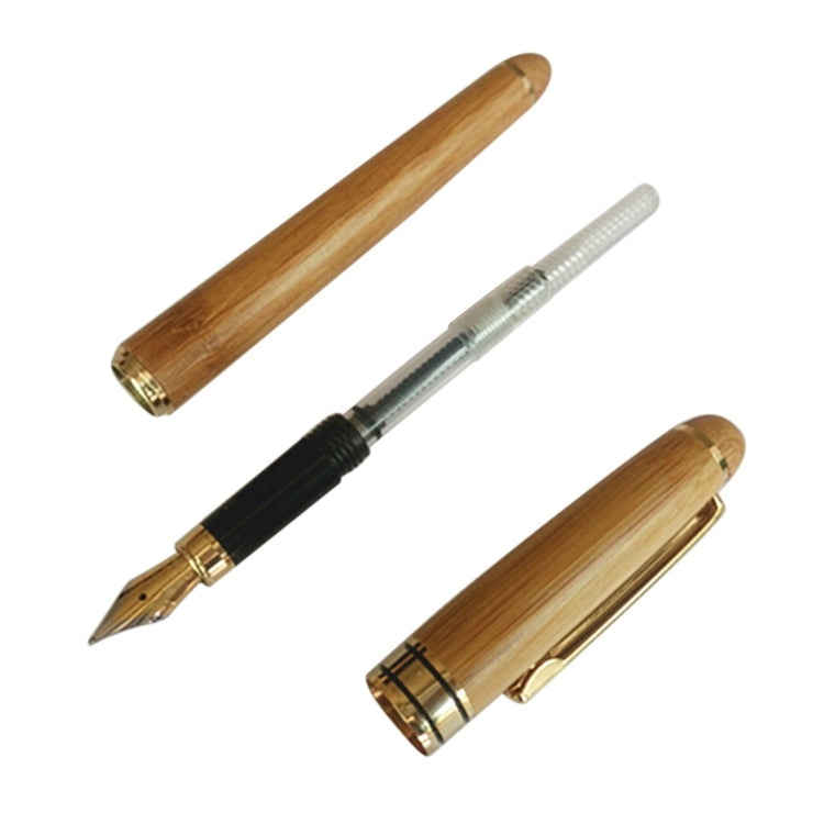 School Office Extra Fine Nib Transparent Piston Bamboo Fountain Ink Pen - Fountain Pens by PMC Jewellery | Online Shopping South Africa | PMC Jewellery