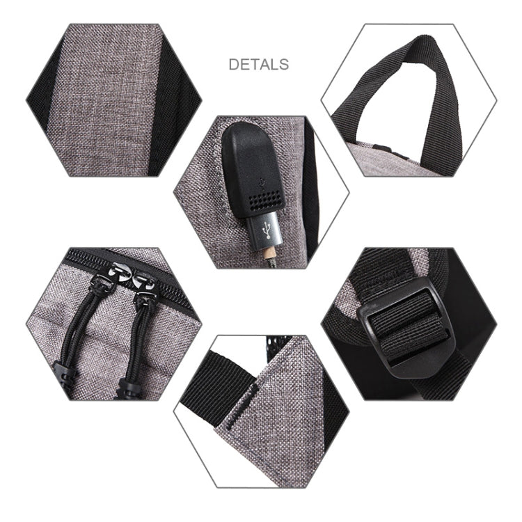 Universal Multi-Function Oxford Cloth Laptop Shoulders Bag Backpack with External USB Charging Port, Size: 46x32x12cm, For 15.6 inch and Below Macbook, Samsung, Lenovo, Sony, DELL Alienware, CHUWI, ASUS, HP(Black) - Backpack by PMC Jewellery | Online Shopping South Africa | PMC Jewellery