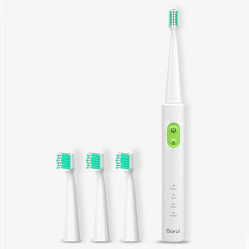 USB Wireless Charge Sonic Electric Toothbrush Adult Oral Hygiene Rechargeable Ultrasonic Tooth Brush with 4 Brush Heads (Green) - Toothbrushes by PMC Jewellery | Online Shopping South Africa | PMC Jewellery