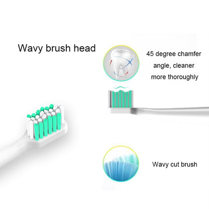 USB Wireless Charge Sonic Electric Toothbrush Adult Oral Hygiene Rechargeable Ultrasonic Tooth Brush with 4 Brush Heads (Green) - Toothbrushes by PMC Jewellery | Online Shopping South Africa | PMC Jewellery