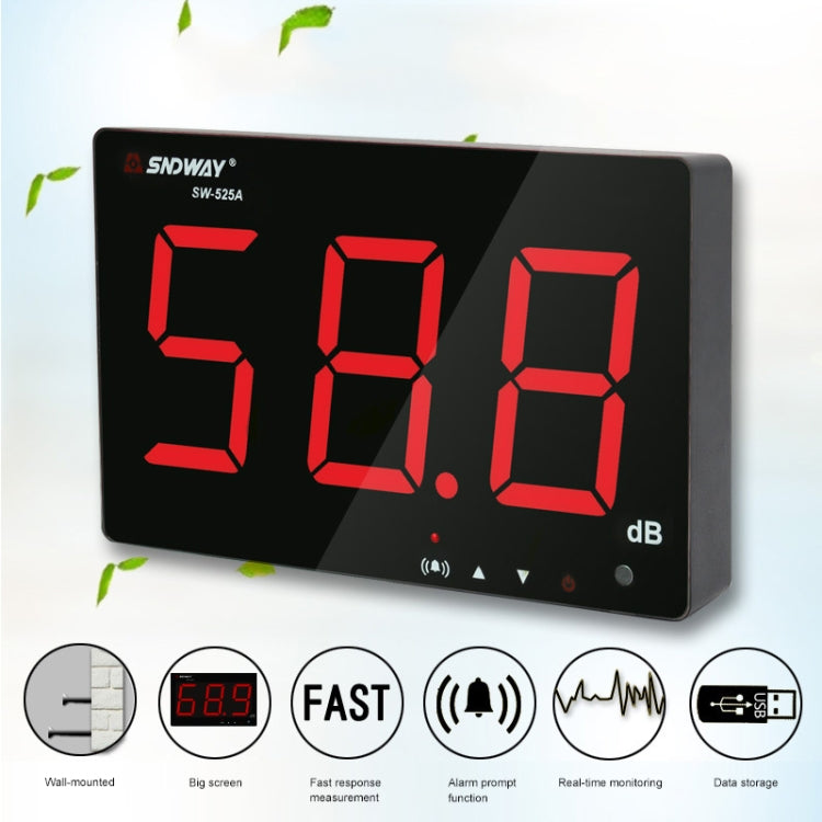 SNDWAY SW525A Wall-mounted Sound Level Meter DB Noise Tester - free shipping - PMC TechLife - Order now!