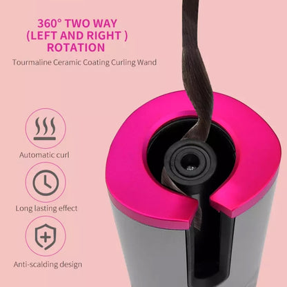 USB Charging Automatic Hair Curler Portable Mini Wireless Multi-function Curling Iron with LCD Display (Pink) - Hair Curler by PMC Jewellery | Online Shopping South Africa | PMC Jewellery