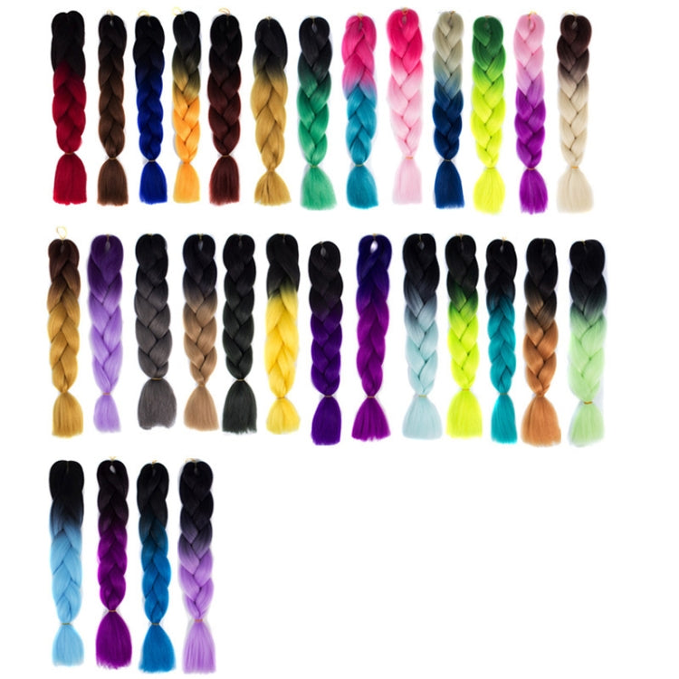 Fashion Color Gradient Individual Braid Wigs Chemical Fiber Big Braids, Length: 60cm(39 Black+Dark Purple) - Wigs by PMC Jewellery | Online Shopping South Africa | PMC Jewellery