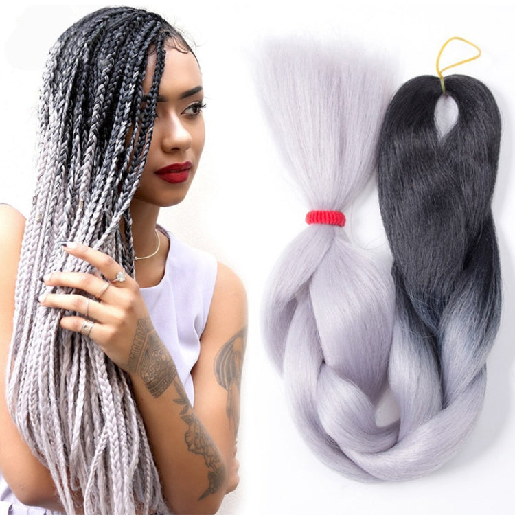 Fashion Color Gradient Individual Braid Wigs Chemical Fiber Big Braids, Length: 60cm(12 Black+Dark Green) - Wigs by PMC Jewellery | Online Shopping South Africa | PMC Jewellery