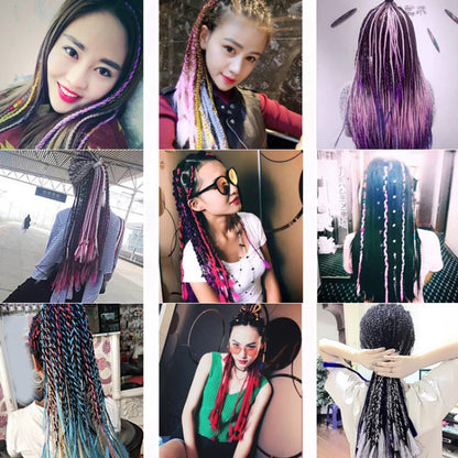 Fashion Color Gradient Individual Braid Wigs Chemical Fiber Big Braids, Length: 60cm(04 Black+Red) - Wigs by PMC Jewellery | Online Shopping South Africa | PMC Jewellery