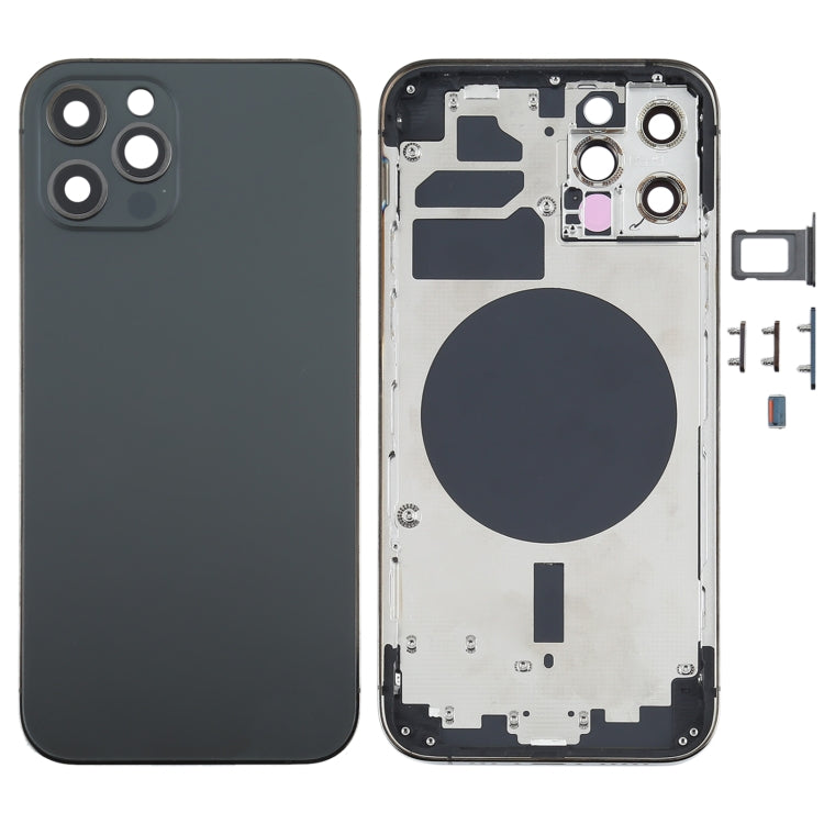 Back Housing Cover with SIM Card Tray & Side  Keys & Camera Lens for iPhone 12 Pro(Black) - Back Cover by PMC TechLife | Online Shopping South Africa | PMC TechLife