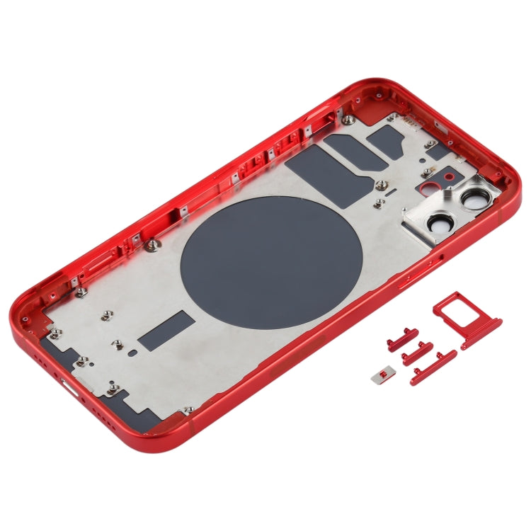 Back Housing Cover with SIM Card Tray & Side  Keys & Camera Lens for iPhone 12(Red) - Back Cover by PMC TechLife | Online Shopping South Africa | PMC TechLife