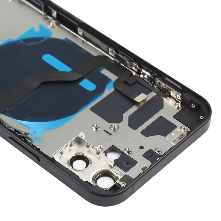 Battery Back Cover (with Side Keys & Card Tray & Power + Volume Flex Cable & Wireless Charging Module) for iPhone 12(Black) - Back Cover by PMC TechLife | Online Shopping South Africa | PMC TechLife | Buy Now Pay Later Mobicred