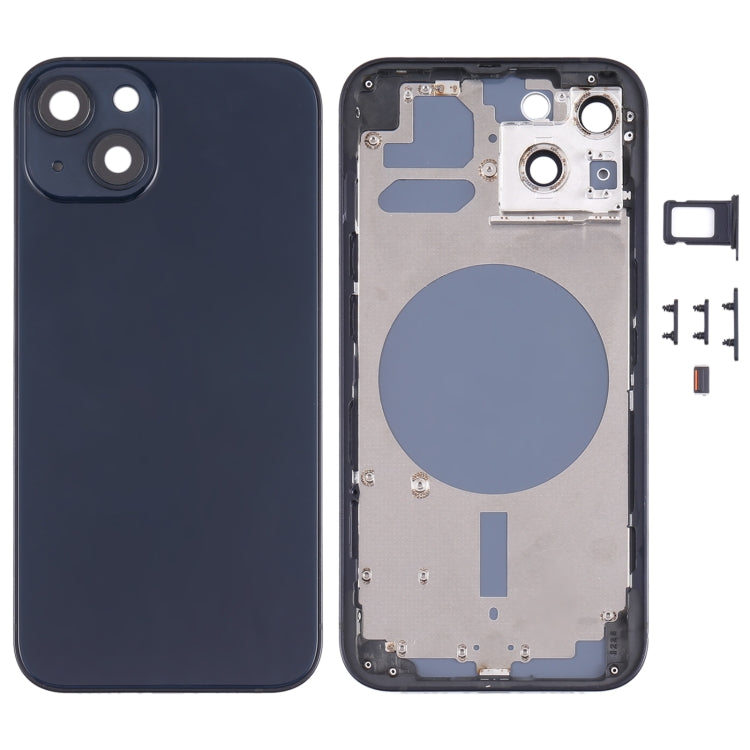 Back Housing Cover with SIM Card Tray & Side  Keys & Camera Lens for iPhone 13(Black) - Back Cover by PMC TechLife | Online Shopping South Africa | PMC TechLife | Buy Now Pay Later Mobicred
