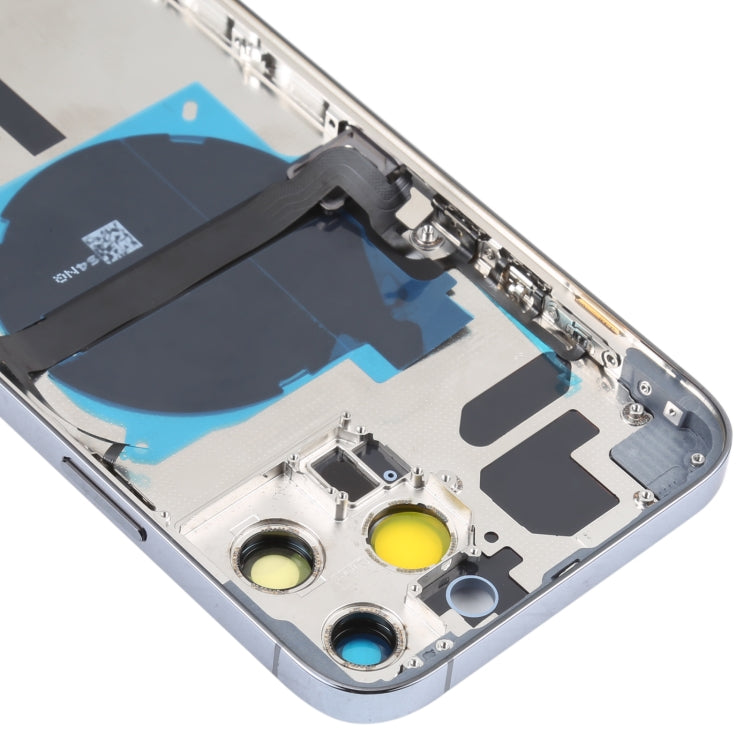 For iPhone 13 Pro Max Battery Back Cover with Side Keys & Card Tray & Power + Volume Flex Cable & Wireless Charging Module(Blue) - free shipping - PMC TechLife - Order now!