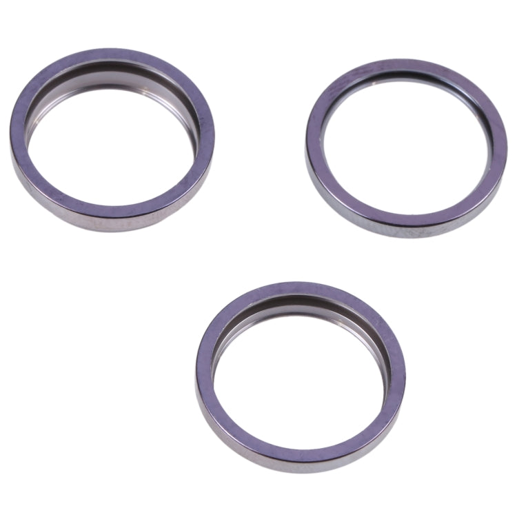For iPhone 14 Pro Max 3PCS Rear Camera Glass Lens Metal Outside Protector Hoop Ring(Deep Purple) - Camera Series by PMC TechLife | Online Shopping South Africa | PMC TechLife | Buy Now Pay Later Mobicred