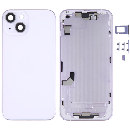 For iPhone 14 Battery Back Cover with Middle Frame / Side Keys(Purple) -  by PMC Jewellery | Online Shopping South Africa | PMC Jewellery