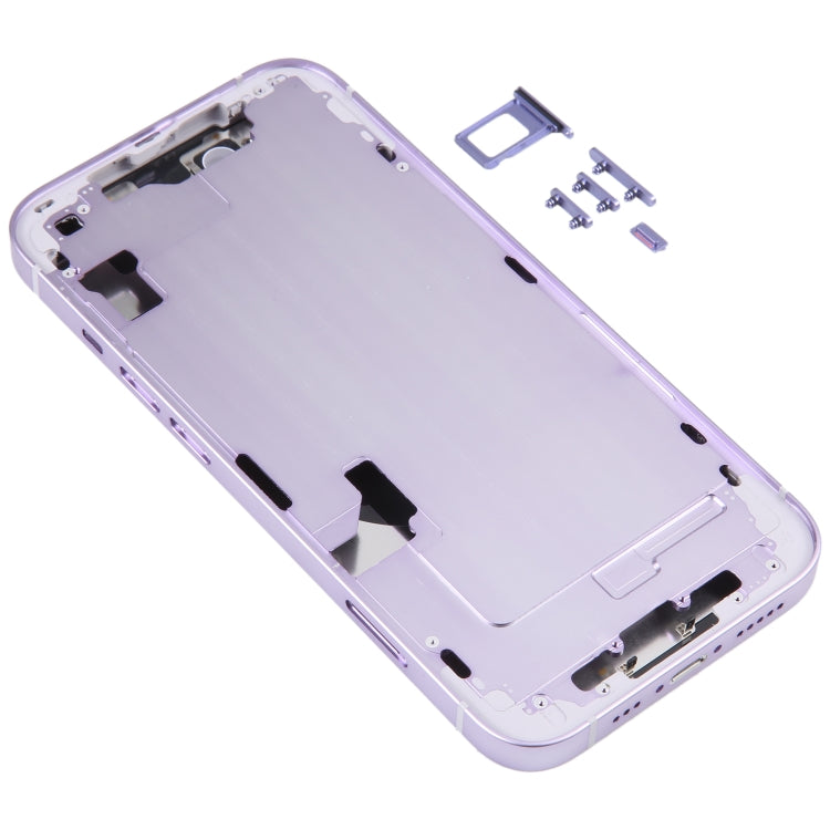 For iPhone 14 Battery Back Cover with Middle Frame / Side Keys(Purple) -  by PMC Jewellery | Online Shopping South Africa | PMC Jewellery