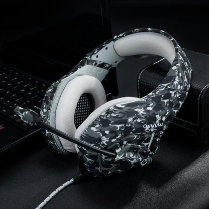 ONIKUMA K1-B Deep Bass Noise Canceling Camouflage Gaming Headphone with Microphone(Grey) - Multimedia Headset by ONIKUMA | Online Shopping South Africa | PMC Jewellery