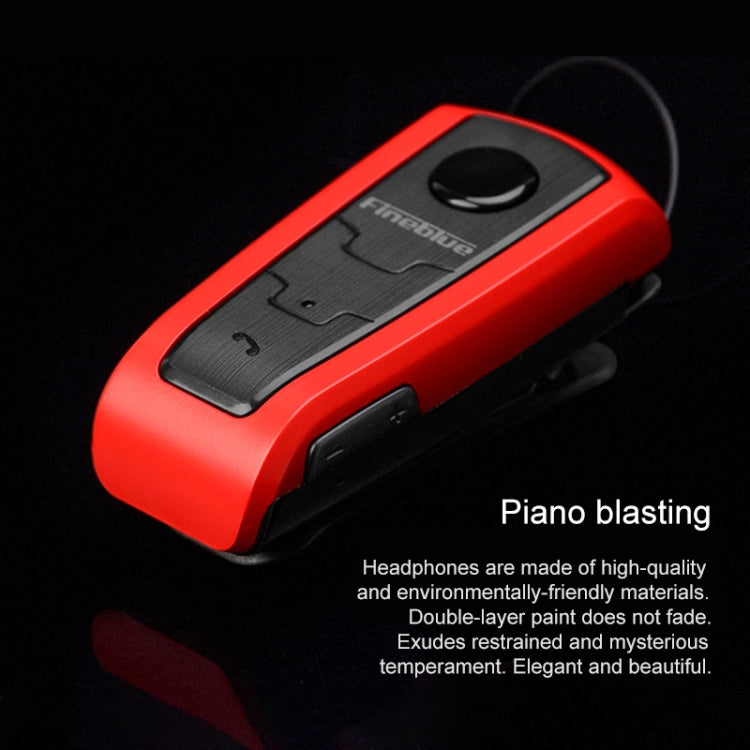 Fineblue F910 CSR4.1 Retractable Cable Caller Vibration Reminder Anti-theft Bluetooth Headset(Red) - free shipping - PMC TechLife - Order now!