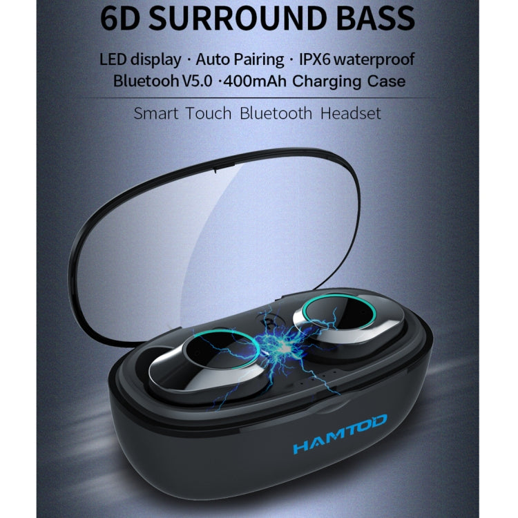 HAMTOD G05 IP6X Waterproof Bluetooth 5.0 Touch Bluetooth Earphone with Magnetic Charging Box, Support Calls & Bluetooth Automatic Pairing - Bluetooth Earphone by HAMTOD | Online Shopping South Africa | PMC Jewellery