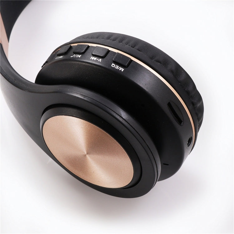 A1 Bluetooth 4.2 Candy Color Super Base Bluetooth Headphone, Support Music Play & Switching & Volume Control & Answer(Gold) - Headset & Headphone by PMC TechLife | Online Shopping South Africa | PMC TechLife