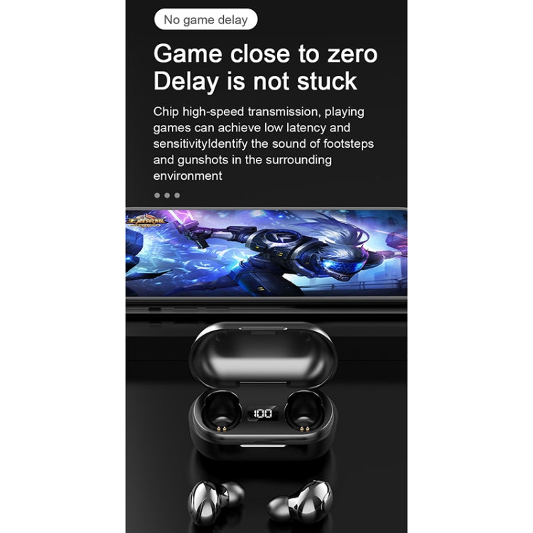 T8 TWS Intelligent Noise Cancelling IPX6 Waterproof Bluetooth Earphone with Magnetic Charging Box & Digital Display, Support Automatic Pairing & HD Call & Voice Assistant(Black) - TWS Earphone by PMC Jewellery | Online Shopping South Africa | PMC Jewellery