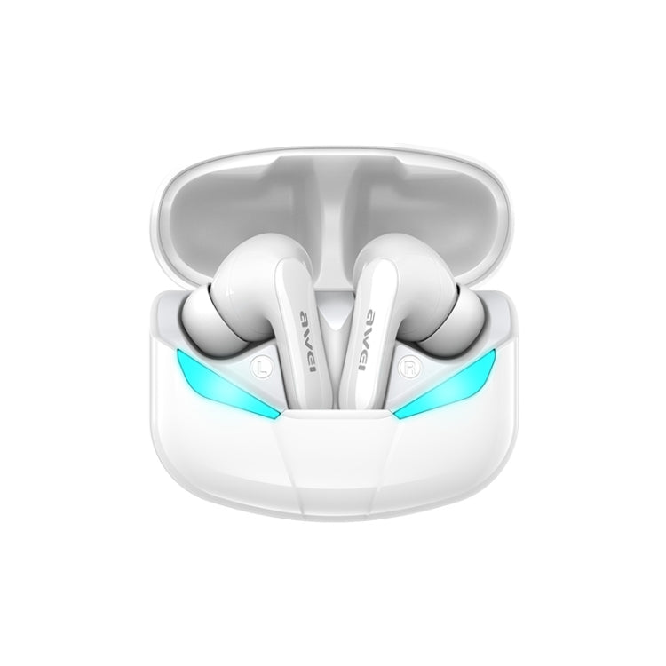 awei T35 Bluetooth V5.0 Ture Wireless Sports Game Dual Mode IPX5 Waterproof TWS Headset with Charging Case (White) - TWS Earphone by awei | Online Shopping South Africa | PMC Jewellery