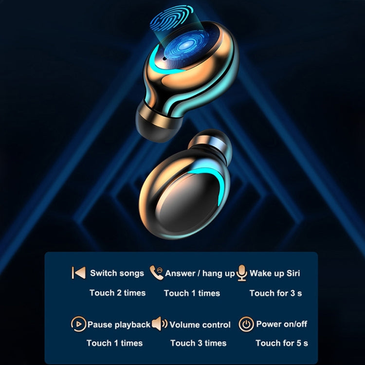 F9-5C LED Light + Digital Display Noise Reduction Bluetooth Earphone with Hand Strap(Black) - Bluetooth Earphone by PMC TechLife | Online Shopping South Africa | PMC TechLife