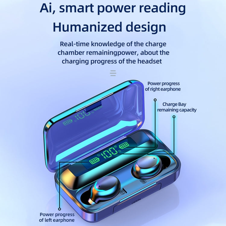 F9-5C Macaron Series LED Light + Digital Display Noise Reduction Bluetooth Earphone(Yellow) - Bluetooth Earphone by PMC TechLife | Online Shopping South Africa | PMC TechLife