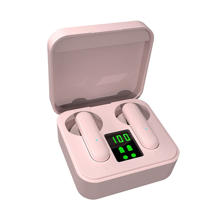 ETE-16 TWS Semi-In-Ear Digital Display Sports Bluetooth Earphones (Pink) - TWS Earphone by PMC Jewellery | Online Shopping South Africa | PMC Jewellery