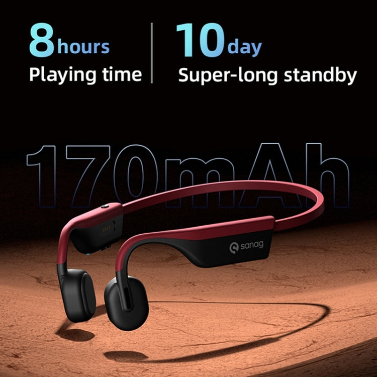 Sanag A9S Pro Air Conduction Bluetooth 5.1 HiFi Sports Earphone (Red Black) - Sport Earphone by Sanag | Online Shopping South Africa | PMC Jewellery | Buy Now Pay Later Mobicred