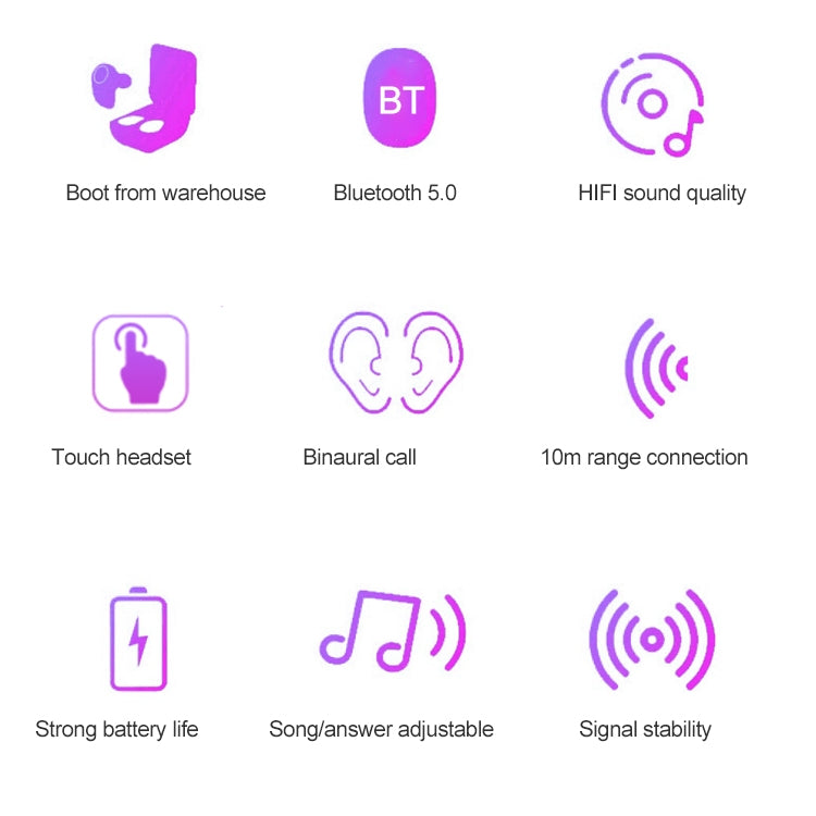 DT-13 Wireless Two Ear Bluetooth Headset Supports Touch & Smart Magnetic Charging(White) - Bluetooth Earphone by PMC TechLife | Online Shopping South Africa | PMC TechLife