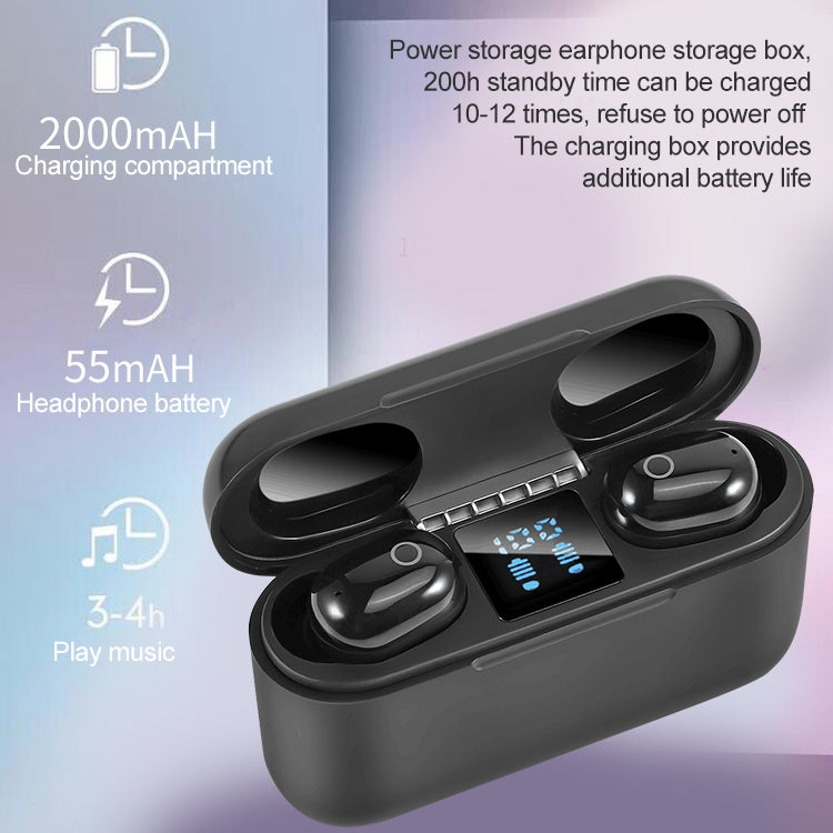 Dt-18 Wireless Two Ear Bluetooth Headset With 2000mAh Charging Cabin & Touch & Intelligent Magnetic Suction Charging (White) - Bluetooth Earphone by PMC TechLife | Online Shopping South Africa | PMC TechLife