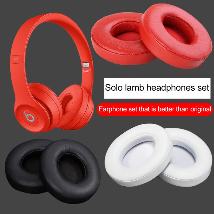 1 Pair Leather Headphone Protective Case for Beats Solo2.0 / Solo3.0, Wireless Version (White) - Earmuff & Pad by PMC Jewellery | Online Shopping South Africa | PMC Jewellery