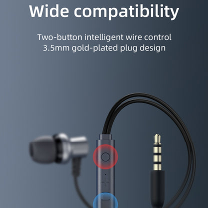 JOYROOM JR-EL115 Metal In-ear Wired Control Earphone (Grey) - In Ear Wired Earphone by JOYROOM | Online Shopping South Africa | PMC Jewellery