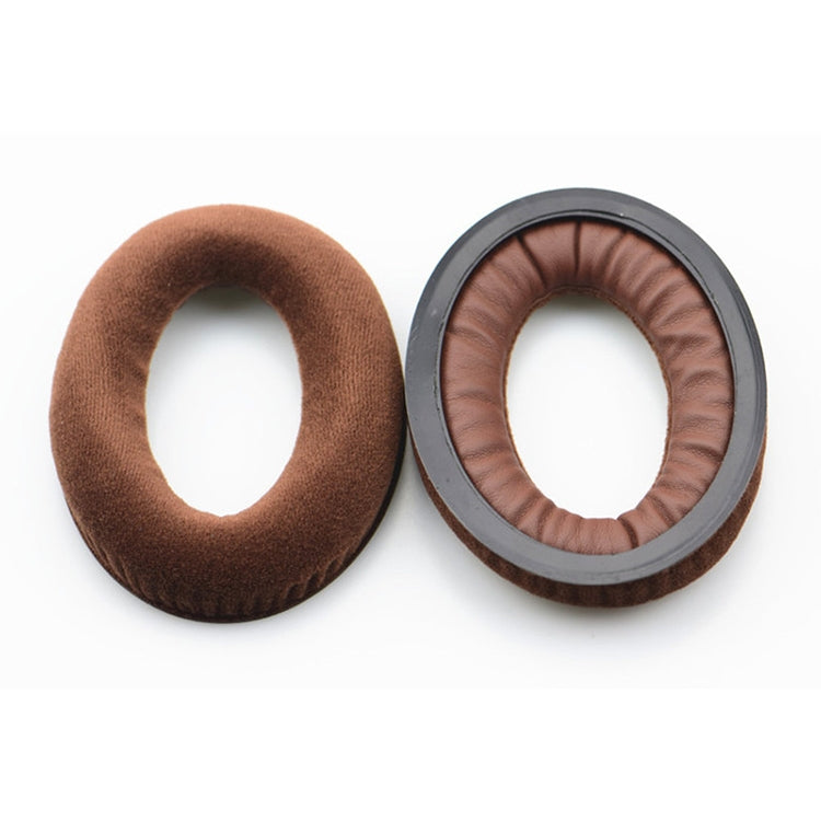 2 PCS For Sennheiser HD515 / HD555 / HD595 / HD598 / HD558 / PC360 Flannel Earphone Cushion Cover Earmuffs Replacement Earpads with Tone Tuning Cotton(Brown) - Earmuff & Pad by PMC Jewellery | Online Shopping South Africa | PMC Jewellery