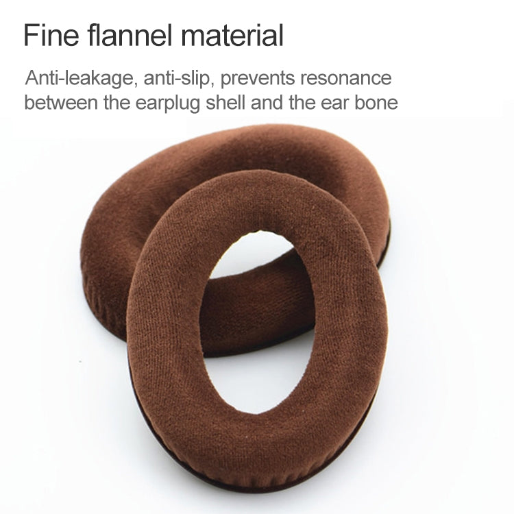 2 PCS For Sennheiser HD515 / HD555 / HD595 / HD598 / HD558 / PC360 Flannel Earphone Cushion Cover Earmuffs Replacement Earpads with Tone Tuning Cotton(Brown) - Earmuff & Pad by PMC Jewellery | Online Shopping South Africa | PMC Jewellery