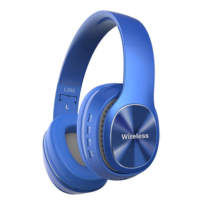L350 Foldable Wireless Sports Stereo Bluetooth Headset, Supports IOS Power Display & HD Calling & FM & TF Card & 3.5mm AUX (Blue) - Headset & Headphone by PMC Jewellery | Online Shopping South Africa | PMC Jewellery