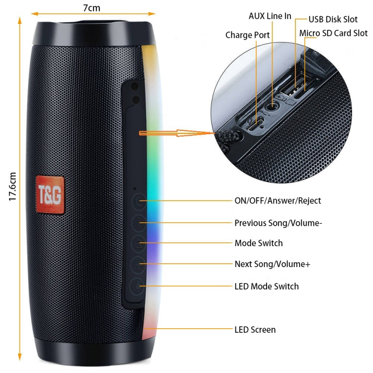 T&G TG157 Bluetooth 4.2 Mini Portable Wireless Bluetooth Speaker with Melody Colorful Lights(Green) - Mini Speaker by T&G | Online Shopping South Africa | PMC TechLife | Buy Now Pay Later Mobicred