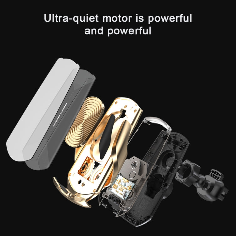 Q2 15W Universal Rotation Infrared Induction Magnetic Car Wireless Charging Mobile Phone Holder with Micro USB + 8 Pin + Type-C / USB-C Magnetic Connector(Silver) - Wireless Charger Holders by PMC Jewellery | Online Shopping South Africa | PMC Jewellery