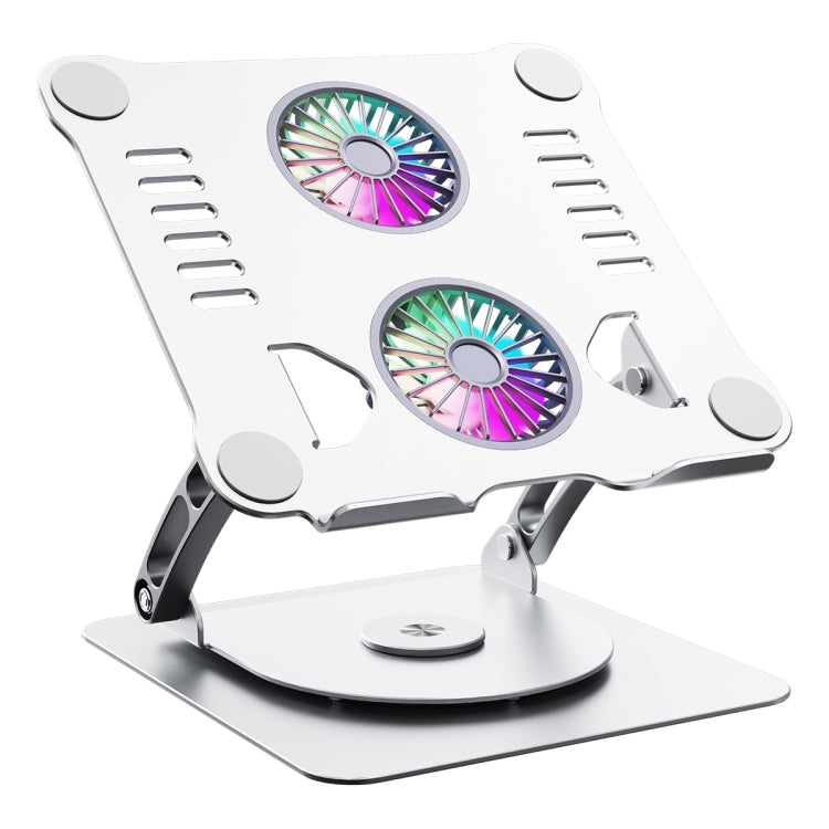 R- JUST HZ13-1 Rotating Foldable Multi-Angle Aluminum Alloy Laptop Fan Bracket (Silver) - free shipping - PMC TechLife - Order now!