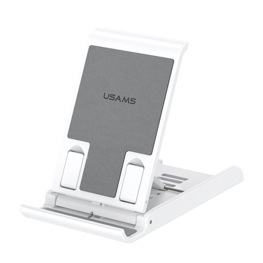USAMS US-ZJ073 Retractable Folding Desktop Tablet Phone Holder (White) - Desktop Holder by USAMS | Online Shopping South Africa | PMC Jewellery