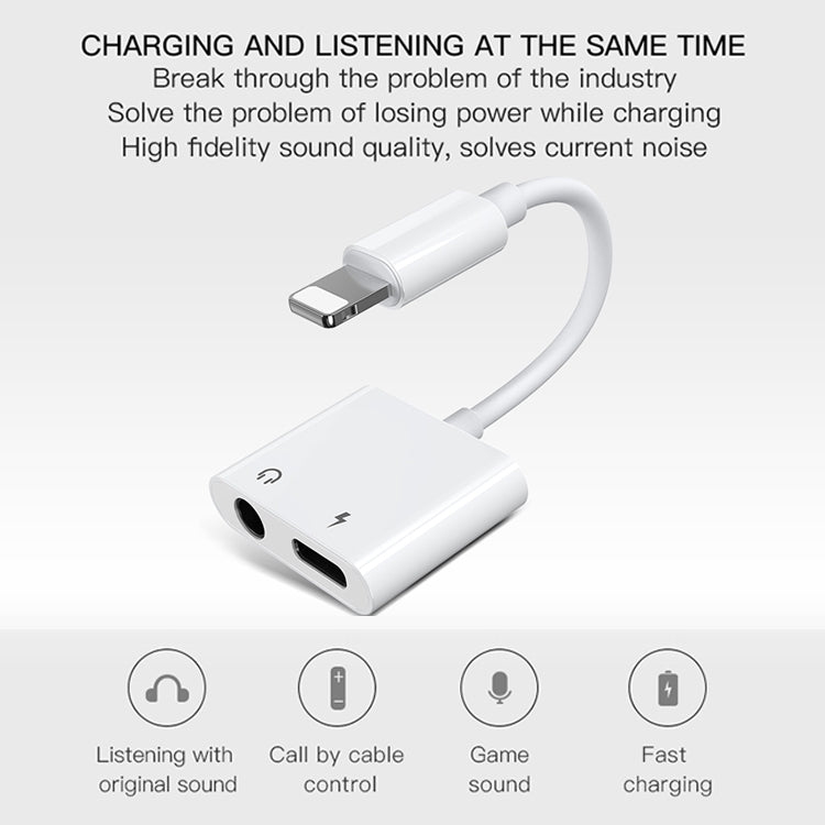 JOYROOM S-Y104 Ben Series Apple 3.5+Lightning Adapter, Length: 1.2m(White) - Earphone Adapter by JOYROOM | Online Shopping South Africa | PMC Jewellery