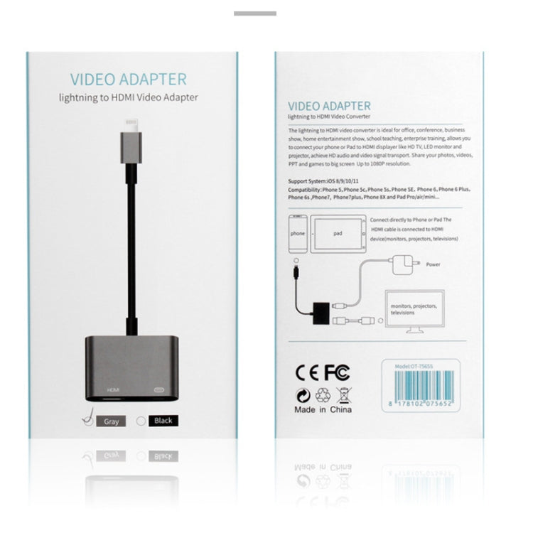 7565S 8 Pin to HDMI HDTV Projector Video Adapter Cable for iPad(Grey) - free shipping - PMC TechLife - Order now!