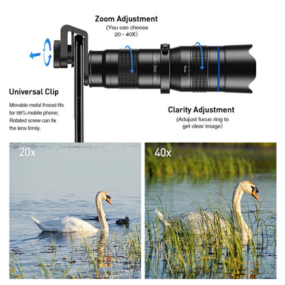 APEXEL APL-20-40XJJ04 20-40X HD External Dual-adjustment Zoom Telescope Universal Telephoto Phone Lens - Others Lens by APEXEL | Online Shopping South Africa | PMC Jewellery