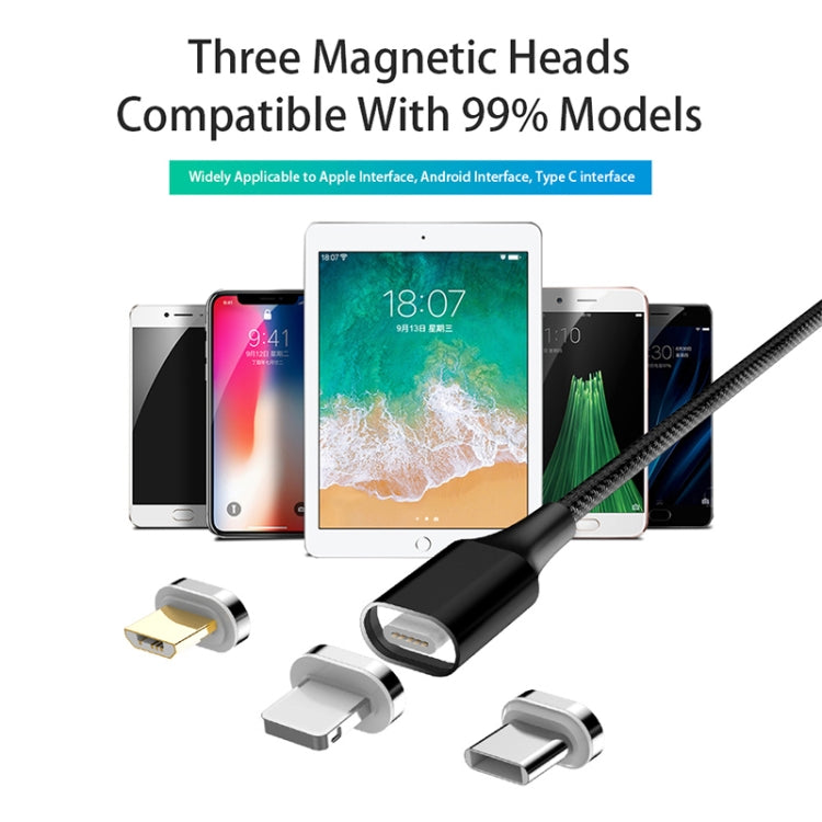 M11 5A USB to 8 Pin Nylon Braided Magnetic Data Cable, Cable Length: 1m (Black) - Charging Cable & Head by PMC TechLife | Online Shopping South Africa | PMC TechLife